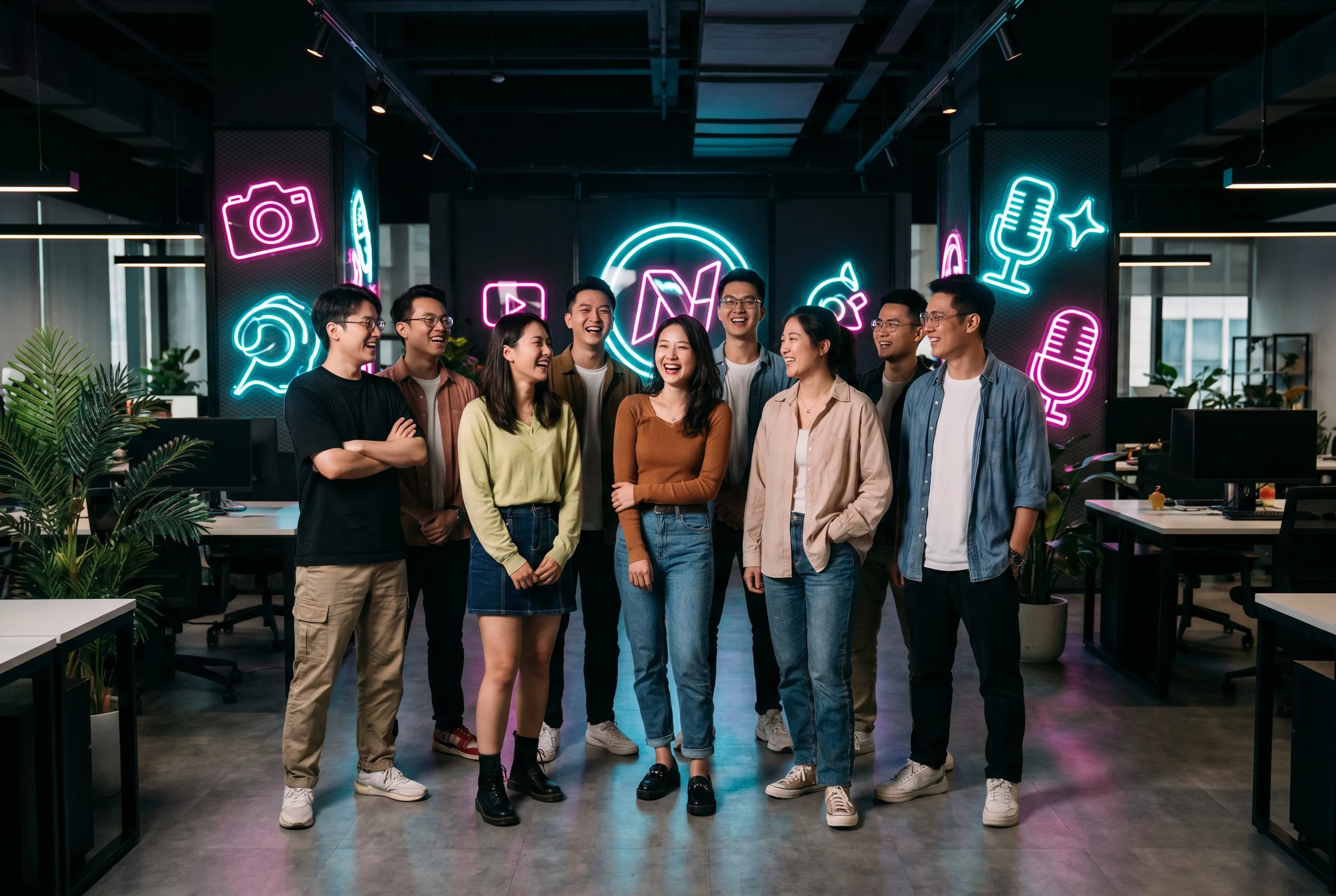 黑料网_短视频代运营达人孵化营销核心团队合影